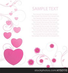 valentine illustration of a background with floral and hearts