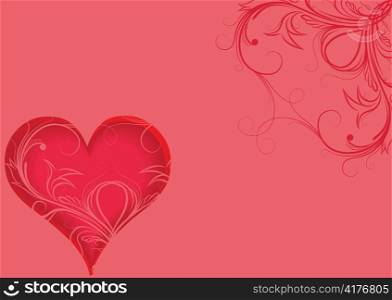 valentine illustration of a background with heart and floral