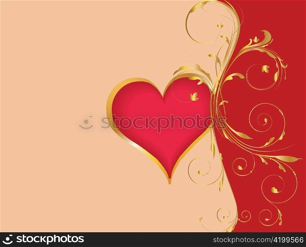 valentine illustration of a background with heart and floral