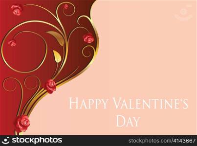 valentine illustration of a beautiful floral background with roses