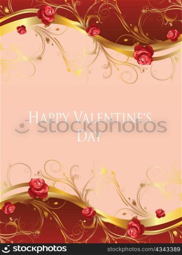 valentine illustration of a beautiful floral background with roses