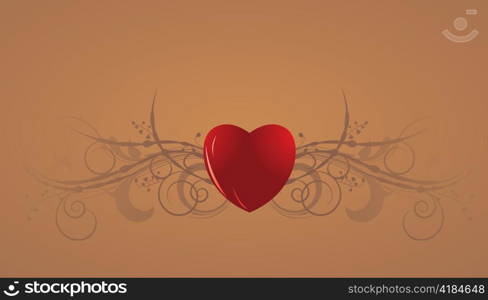 valentine illustration of a heart with floral