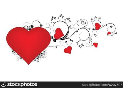 valentine illustration of a heart with floral
