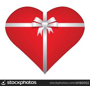 valentine illustration of an abstract heart with bow