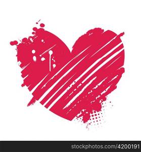 valentine illustration of an abstract heart with grunge