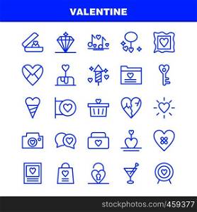 Valentine Line Icon Pack For Designers And Developers. Icons Of Basket, Cart, Romantic, Valentine, Camera, Image, Romantic, Valentine, Vector
