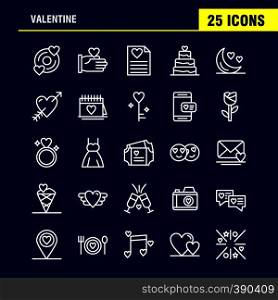 Valentine Line Icons Set For Infographics, Mobile UX/UI Kit And Print Design. Include: Cd, Disk, Love, Valentine, Romantic, Hand, Love, Valentine, Icon Set - Vector
