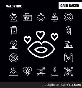 Valentine Line Icons Set For Infographics, Mobile UX/UI Kit And Print Design. Include: Tag, Sign, Love, Valentine, Romantic, Love, Heart, Valentine, Icon Set - Vector