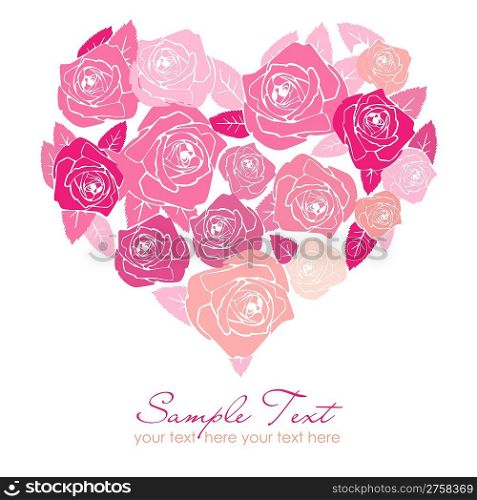 Valentine rose heart