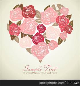 Valentine rose heart