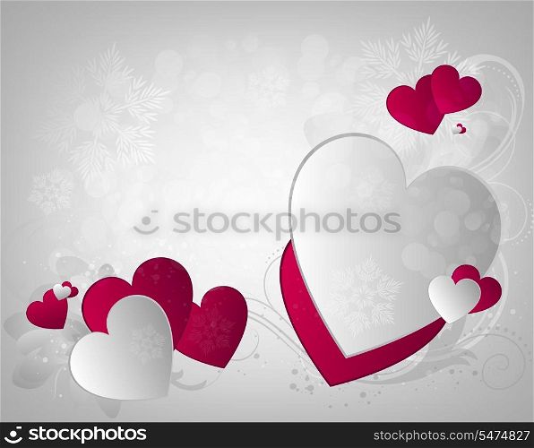 Valentine&rsquo;s Background With Design Hearts And Text