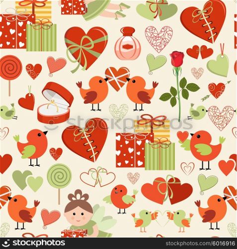 Valentine&rsquo;s Day a vector pattern with hearts