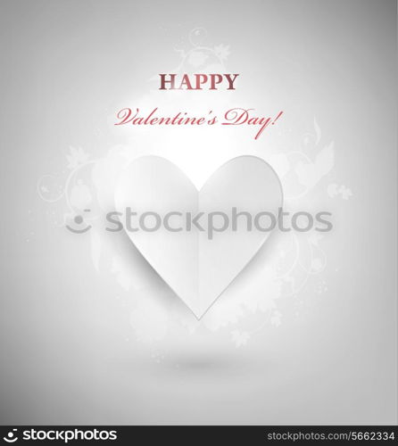 Valentine&rsquo;s Day Background With Cardboard Heart And Congratulation&#xA;&#x9;&#xA;