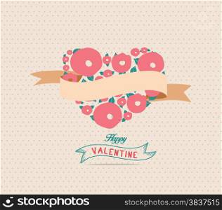 Valentine&rsquo;s Day background with heart flower