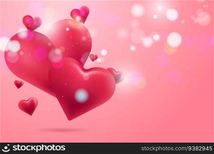 Valentine&rsquo;s day background with hearts