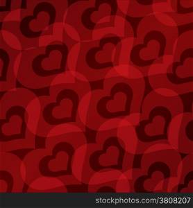Valentine&rsquo;s day background with hearts seamless pattern vector illustration