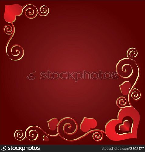 Valentine&rsquo;s day background with hearts vector illustration