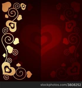 Valentine&rsquo;s day background with hearts vector illustration