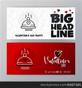Valentine&rsquo;s Day Big Banner Template. Red Background