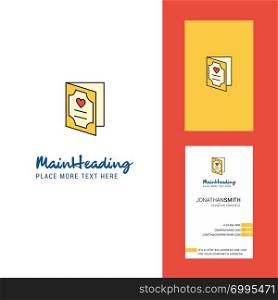 Valentine&rsquo;s day card Creative Logo and business card. vertical Design Vector