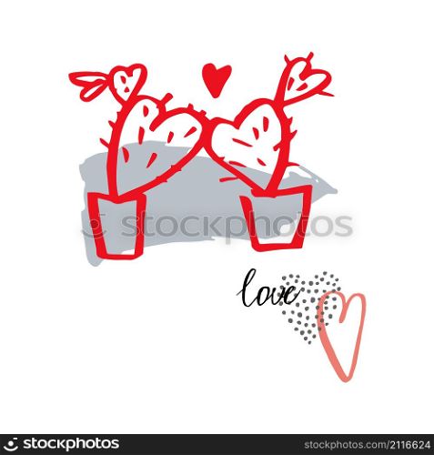 Valentine&rsquo;s Day card. Vector sketch illustration.