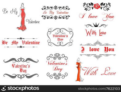 Valentine&rsquo;s Day elements and decorations for holiday design