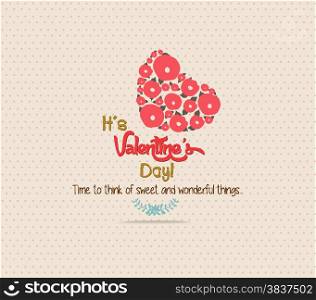 Valentine&rsquo;s Day greeting card with heart flower