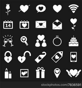 Valentine&rsquo;s day icons on black background, stock vector