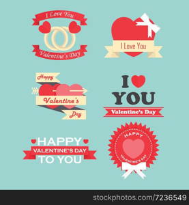 Valentine&rsquo;s day labels, icons elements and badges collection, VECTOR, EPS10