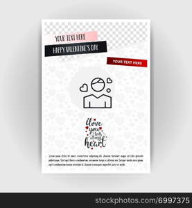 Valentine&rsquo;s Day Love Poster Template. Place for Images and text, vector illustration