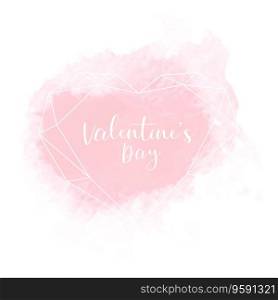 Valentine&rsquo;s Day paint banner with geometric heart. Vector illustration. Valentine&rsquo;s Day paint banner with geometric heart
