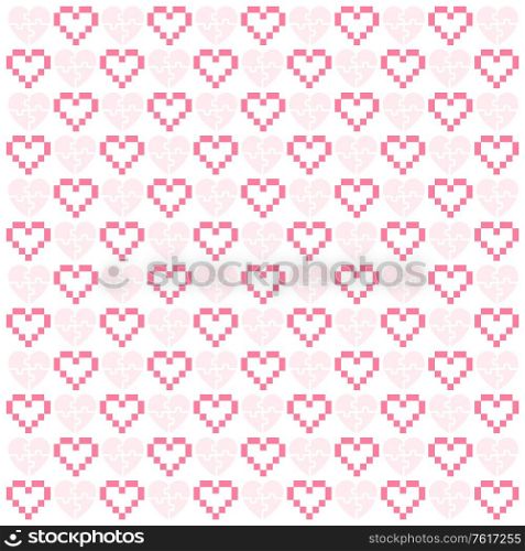Valentine&rsquo;s day pattern with hearts, simple vector design. Pattern with hearts, simple vector design