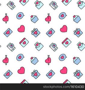 Valentine&rsquo;s Day patterns seamless with hearts and valentine symbol. Used for textile, fabric, background.