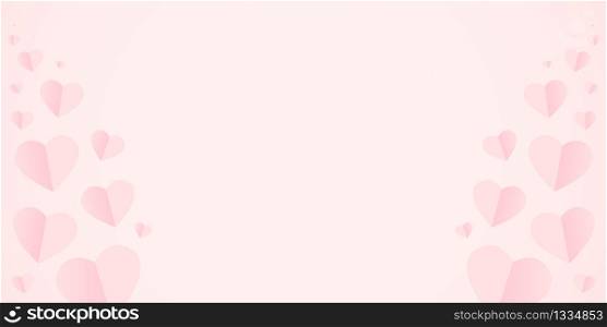 Valentine&rsquo;s day pink background with hearts. Vector EPS 10