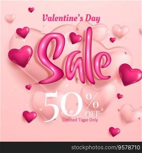 Valentine&rsquo;s Day sale banner Background Design