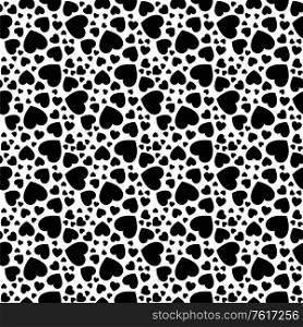 Valentine&rsquo;s day. Seamless pattern with black hearts, simple vector design element. Valentines day seamless pattern