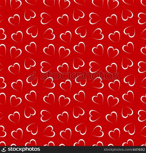 Valentine's Day Seamless Vector Patterns. Backgrounds Textures in Red and White Symbol Hearts.