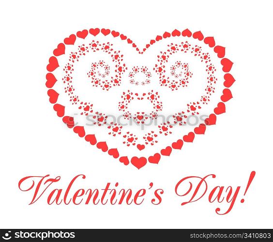 Valentine&rsquo;s day vector background with hearts on white
