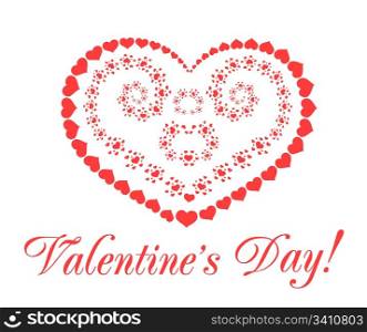 Valentine&rsquo;s day vector background with hearts on white