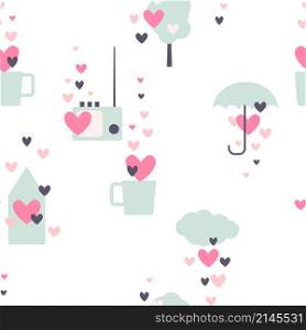 Valentine&rsquo;s day vector seamless pattern