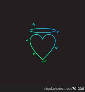 valentine's heart angle icon vector design