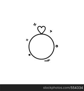 valentine's ring heart gift icon vector design