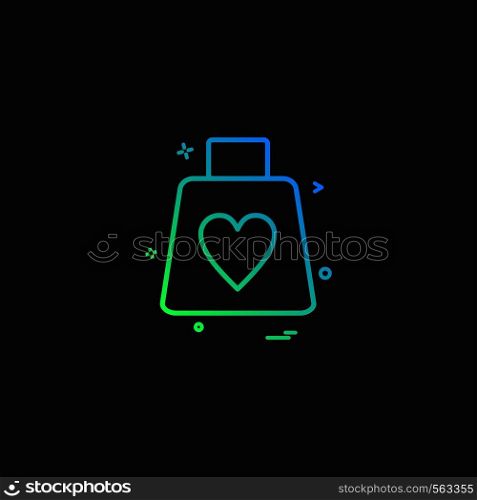 valentine's shopping shopping bag heart icon vector design