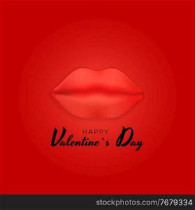 Valentine s Day Background Design with Realistic Lips.. Template for advertising, web, social media and fashion ads. Poster, flyer, greeting card. Vector Illustration. Valentine s Day Background Design with Realistic Lips.. Template for advertising, web, social media and fashion ads. Poster, flyer, greeting card. Vector Illustration EPS10