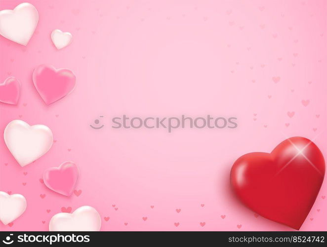 Valentine s day background with hearts. Vector illustration. Wallpaper, flyers, invitation, posters, brochure, banners.