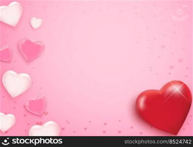Valentine s day background with hearts. Vector illustration. Wallpaper, flyers, invitation, posters, brochure, banners.