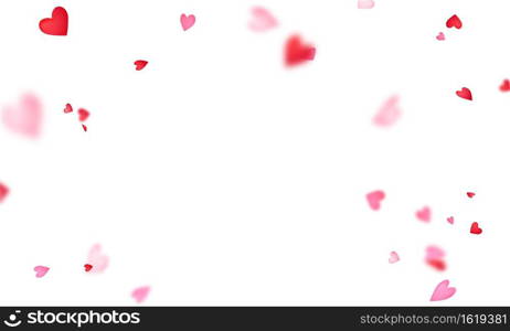 Valentine’s day, banner template. confetti heart ribbons. Celebration luxury greeting rich card.