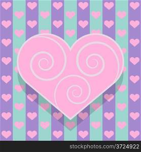 Valentine s day card with heart shaped frame for the text.