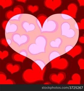 Valentine s day card with heart shapes and copyspace.