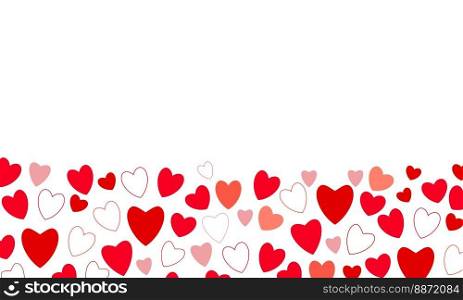 Valentine s day concept background with red and pink hearts. Vector illustration. Cute love sale banner or greeting card. Valentine s day concept background with red and pink hearts.
